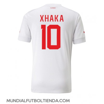 Camiseta Suiza Granit Xhaka #10 Segunda Equipación Replica Mundial 2022 mangas cortas